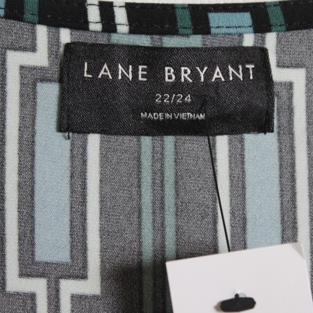 Lane Bryant Faux Wrap Midi Dress Geometric Print Long Sleeve Size 22 24 - Picture 4 of 9